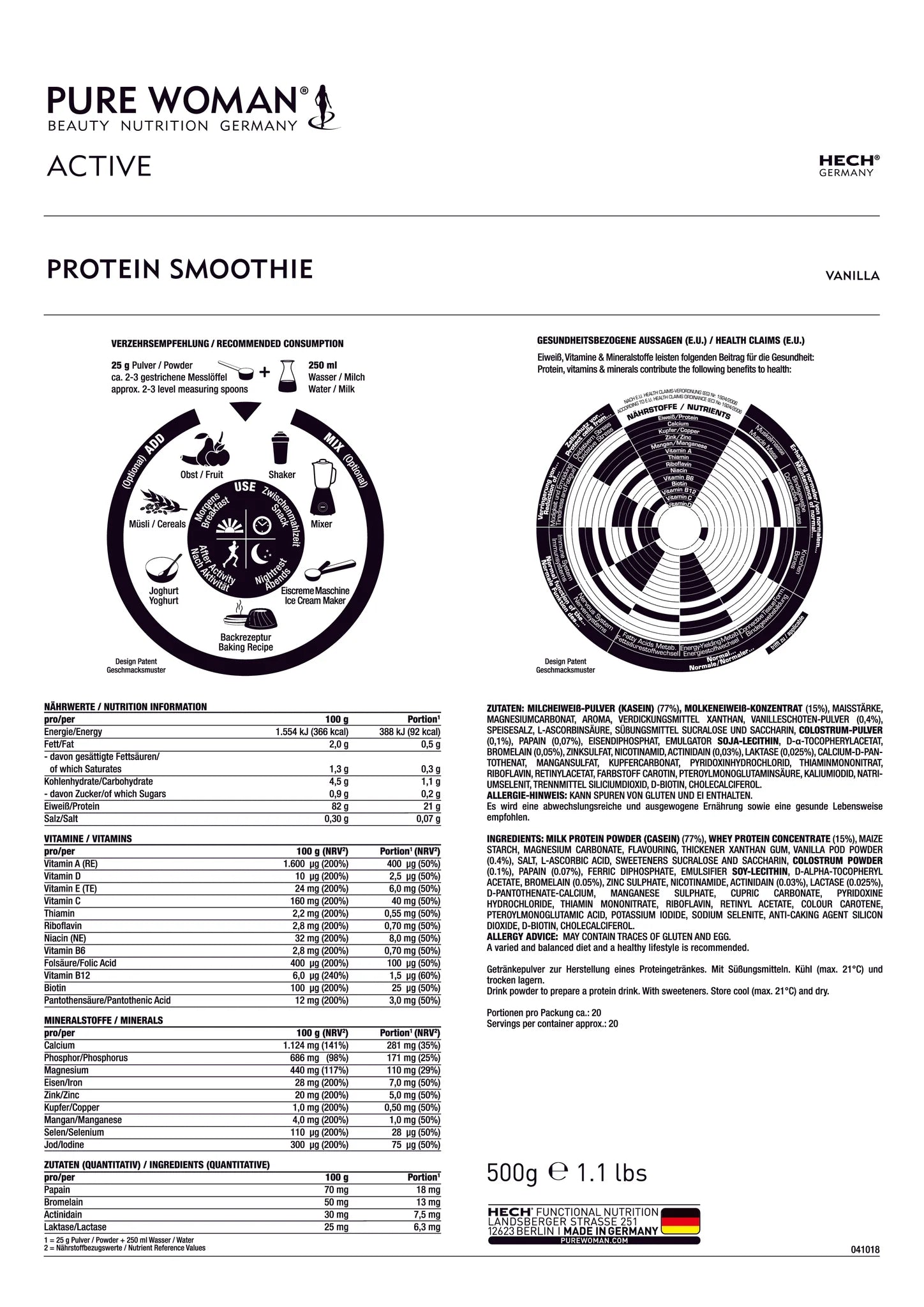HECH Protein Smoothie Vanille HECH Protein Smoothie Vanille