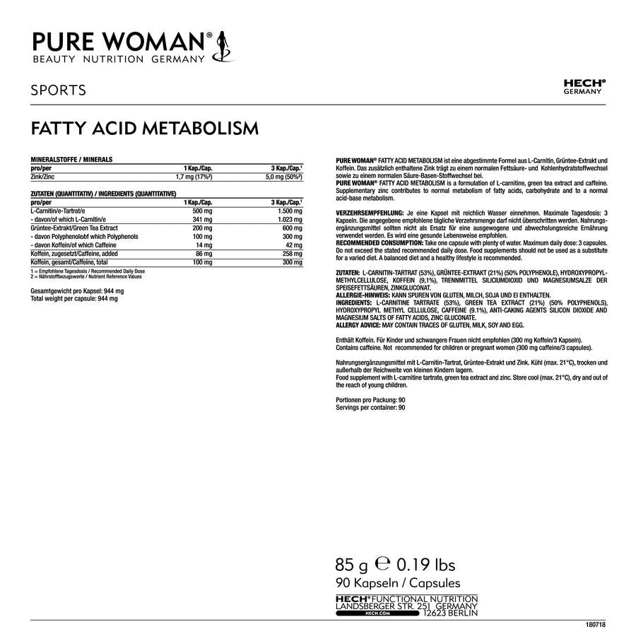 PURE WOMAN Fatty Acid Metabolism PURE WOMAN Fatty Acid Metabolism